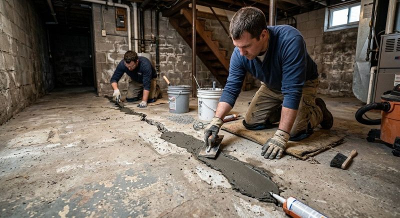 Cracked Basement Floor Repair in Waycross, GA
